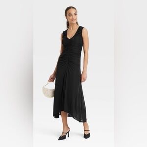 a new day Black Strapless Ruched Dress